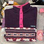 Lands End soft cozy pink purple 1/4 snap fleece pullover pockets Size undefined Photo 3
