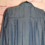 Soft Surroundings  DENIM CHAMBRAY TENCEL LYOCELL SHINY BUTTON FRONT TUNIC BLOUSE Photo 6