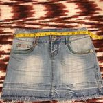 Y2K 2000s Micro Mini Baddie Low Rise Denim Jean Skirt Bubblegum USA Colorful Embellished Bedazzled Stitching #Fairy #grunge gothic whimsygoth #cyber #punk #biker Size 3/4 Photo 3
