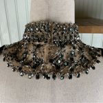 Rachel Allan Beaded Jersey Evening Gown High Slit Mock Jewel Neck Size 8 Formal Black Photo 10