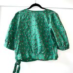 a.n.a Floral Linen Blend Wrap Tie Front Top - Sz M Photo 7