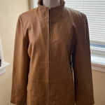 Sigrid Olsen Vintage Genuine leather full zip tan jacket size 12 women’s Photo 0