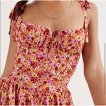 For Love & Lemons Felicia Babydoll Mini Dress Pink Floral S Fairy Y2K Cottage Photo 4