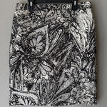 Loft sz 4 black white abstract mini skirt Photo 0