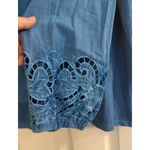 Soft Surroundings  NWT Retreat Hoodie Tunic Sz LG Fjord Blue Eyelet Cuff Comfy Photo 2