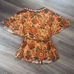 Anthropologie Farm Rio X  Button Front Blouse Floral Dolman Sleeve Top Waist tie Photo 1