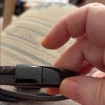 Braided Leather Bracelet with Black Accents Brown Photo 3