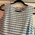 J. McLaughlin  Blue‎ And White Pattern Stripe Tank Dress Size Medium Photo 2