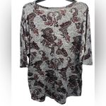 Bobbie Brooks Gray Paisley Woman’s Top Size L Photo 1