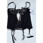 Chantelle NEW $195 Black Lingerie 36B US Orchids Underwire Bustier Garter Straps Photo 2
