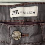 ZARA  The Dreed Flare Raw-Hem Coated Jeans - Size 8 Photo 1