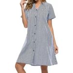 YOZLY House Dress Women Cotton Duster Robe Short Sleeve Housecoat Button Down M Size M Photo 2