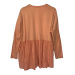 Anthropologie PILCRO Women’s Gingham babydoll split neck popover long sleeve top XL Photo 4