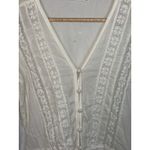 Abercrombie & Fitch  White Lace Trim Tie Front Cropped Crop Blouse Top Womens XS Photo 4