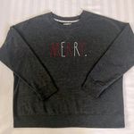 Rae Dunn  charcoal grey MERRY lightweight crew neck sweatshirt Photo 0
