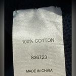 Ann Mashburn Ribbed Navy V-Neck Cotton Slouchy Sweater Size XS Photo 3