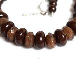 Source Unknown Chunky Candy Shades Of Brown Graduated Beaded Boho Statement Necklace Like New Photo 2