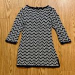 White House | Black Market Navy Chevron Sweater Top Tunic Women Medium Photo 6