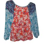 The Pioneer Woman Floral Blouse Size Small Blue Photo 1