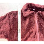 Old Navy Fleece Zip Jacket Plush Sherpa Burgundy Size S Women's Photo 2