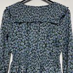 ZARA Floral Print Metallic Thread Button V-Neck Long Sleeve Mini Dress Size XS Photo 13