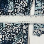 Y2K I.N Studio Floral Wrap Blouse Top L Blue Black Officecore Retro Workwear USA Size L Photo 5