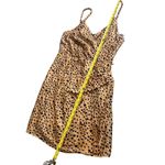 Vix Women’s M Lassi Lyssa Crossover Mini Dress Cheetah Animal Print Mobwife New Brown Size M Photo 13