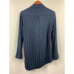 Market & Spruce Womens Small Blue Striped Long-Sleeve Zip Jacket With Pockets Photo 5