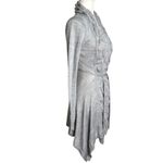 Vintage Y2K Say What Gray Medium Cable Knit Long Sleeve Cardigan Sweater Wool Photo 4