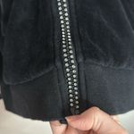 BCBGMAXAZRIA Velour Black Zip Hoodie spell out logo crystal bling Y2K size S Photo 6