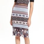 Parker  Blue Lilac Knit Dress Crochet Flower Motif Pattern Small Photo 1