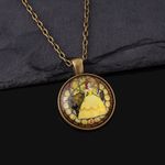 Disney π beauty and the beast Gold Pendant Necklace Photo 1