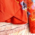 Free People | Summer Red Orange 2 AM Floral Mini Dress High Neck Scoop Back Photo 5