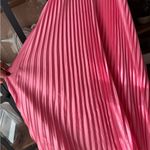 Amazon  pleated maxi dress halter satin coral bright neon open back strappy Photo 4