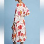 Maeve Anthropologie Dress Gemma Midi 3/4 Sleeve Floral Blue ,Orange ,Red Size M Photo 7