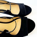 Talbots  Hillary‎ Black Suede Ankle Lace Up PeepToe Pumps Women's Size 6.5 NWOB Photo 4