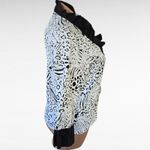 Ravel Animal Print Ruffle Trim Blouse Top Medium Career Casual White Photo 3