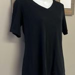 Isaac Mizrahi LIVE Black Pima Cotton Short Sleeve Fit and Flare T- Shirt- XS Photo 3