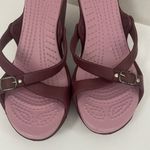 Sandals Womens Pink Red Heels Slip On Straps Comfort Size 10 Photo 1