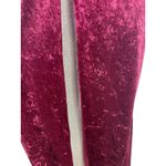 Crushed Velvet Maxi Dress Burgundy Deep VNeck Button Front Gold Sparkle Lining S Photo 3