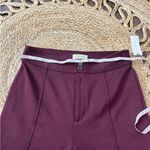 NWT Anthropologie Maeve Pants Womens 2 Burgundy Red Split Hem Pintuck Skinny Leg Photo 4