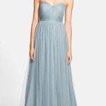 Jenny Yoo Annabelle Convertible Tulle Column Dress Dusty Blue Size 10 Photo 0
