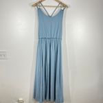 Dip Organic Cotton Maxi Dress Casual Sundress Criss Cross Back Blue Large Blue Photo 1