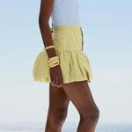 NWT CAROLINE CONSTAS Green White Gingham Checkered Reina Bubble Mini Skirt S Photo 14