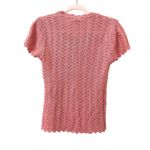 SUISSE KNITS Vintage Knit Short Sleeve Pink‎ Small Pink Photo 3