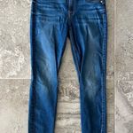 7 For All Mankind b(air) the Ankle Skinny Jeans Blue Frayed Hem Size 28 Photo 6