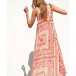 ZARA Paisley Fringe Maxi Dress Woman Size XS-S Sleeveless Red White Sleeveless Photo 1
