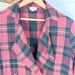 POL Double Breasted Cotton Plaid Blazer Size Small Longline Oversized Photo 5