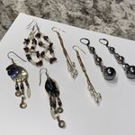 Lot Of 4 Costume Earrings Long Dangle Drop Photo 11