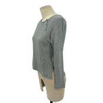 James Perse  Gray Button Neckline Long Sleeve T-Shirt Size 00 / XXS‎ Photo 3